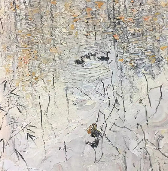 张鸿然作品5 油画《镜》系列之二  30X30cm 2019年